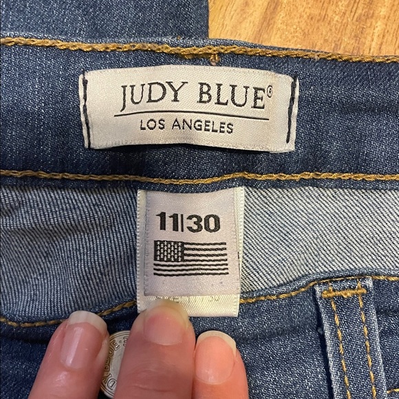 Judy Blue women’s 30 11 jeans flare blue stretch high rise frayed hems boutique - Picture 5 of 7